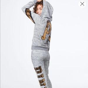 🌈 NIP Sequin Bling Perfect Full Zip in Gray